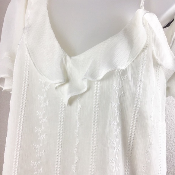 1.State | Ruffle One Shoulder Embroidered Top - Picture 4 of 8